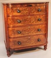 A Victorian flamed mahogany bow front chest