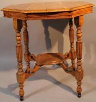 A 19thC light oak window table