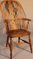 An ash and elm highback Windsor chair