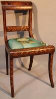 A principally 19thC inlaid dining chair