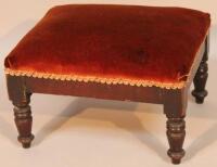 An Edwardian mahogany framed footstool