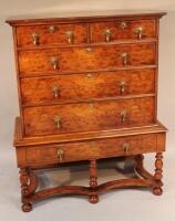 A Queen Anne design walnut chest on stand