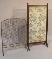 An Edwardian mahogany framed fire screen