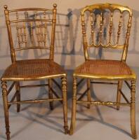 Two similar gilt wood salon chairs