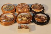 A quantity of 19thC Prattware pot lids