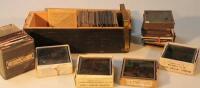 A quantity of magic lantern glass slides