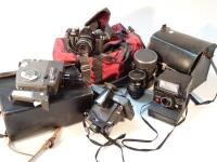 A quantity of various camera equipment