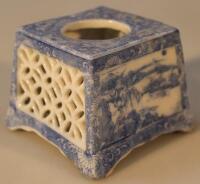 A Meiji period Japanese blue and white ink well