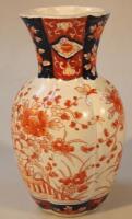 A Meiji style imari vase of circular bombe form