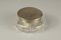 A George V silver topped cut glass powder pot