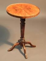 An oak and walnut occasional table