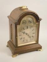 A mahogany bracket clock in George III style