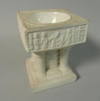 A Victorian Parian ware miniature font