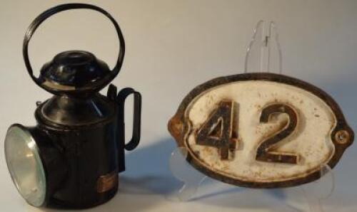 An early 20thC Grantham railway metal hand lantern