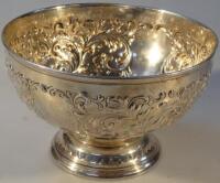 A Victorian silver rose bowl