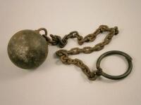 A late 19thC/early 20thC prisoners iron ball and chain