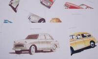 After Vic Hammond. Ten special edition coloured prints of Triumph sports cars and Triumph saloons