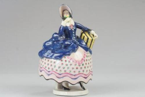 An art pottery crinoline figure by Kathy Evershed