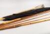 A 19thC bamboo and greenheart three-piece fishing rod