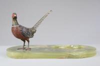 A 1930's Austrian cold painted bronze model of a cock pheasant