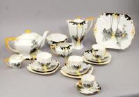 A 1930's Shelley Tall Trees pattern part tea and coffee service