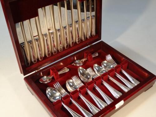 A Cooper Ludlam canteen of silver plated cutlery.