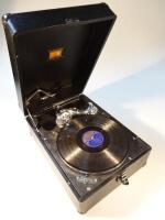 A His Master's Voice wind up table top gramophone