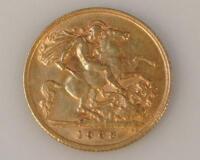 A gold half sovereign