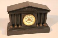 A Victorian slate mantel clock