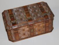 A late 19thC Continental carved wooden jewellery box