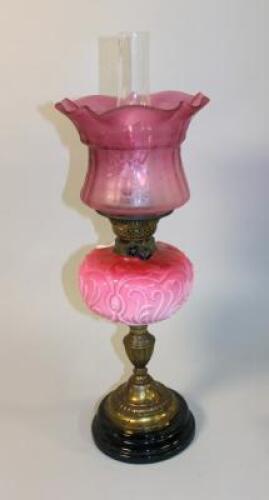 A Victorian oil lamp