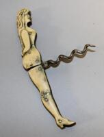 A late 19thC / early 20thC German carved celluloid novelty corkscrew