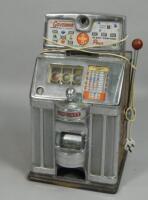 A Jennings chrome plated fruit machine or one armed bandit