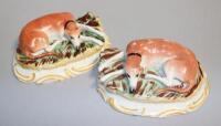 A pair of mid 19thC Staffordshire pottery figures