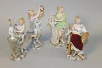 A set of four late 19thC Max Roesler German porcelain allegorical figures