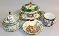 A group of four pieces of French Limoges porcelain