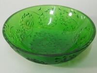 A Lalique bucolique meadow green bowl