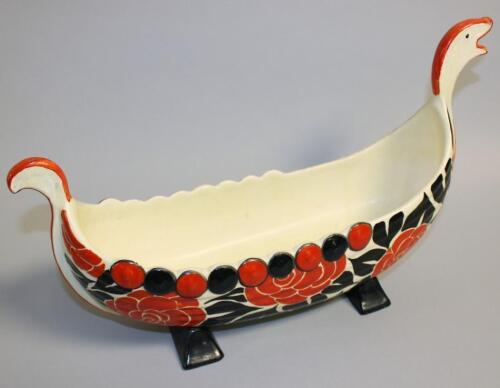 A Newport Pottery Clarice Cliff Bizarre Latona Viking long boat