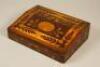 A 19thC Irish Killarney Ware yew and marquetry writing box