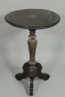 A late 19thC Anglo Indian hardwood and ebonised occasional table