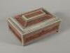 An early 20thC Anglo Indian Vizagapatam style ivory and sandalwood workbox