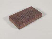 A 20thC Indian hardwood and brass inlaid rectangular box