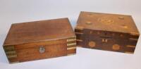 A Victorian oak and parquetry writing box