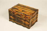 A 19thC Anglo Indian Calamander rectangular tea caddy