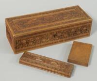 A collection of late 19th/early 20thC carved Indian sandalwood boxes