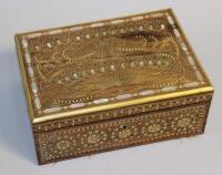 An early 20thC Indian hardwood jewellery box