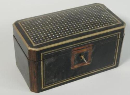 A 19thC Continental ebonised rectangular box