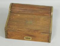 A 19thC Anglo Indian hardwood and brass campaign type writing box