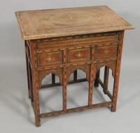 A Middle Eastern hardwood rectangular occasional table