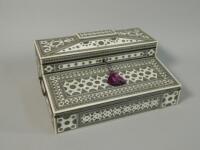 A 19thC Indian Bombay ivory writing box